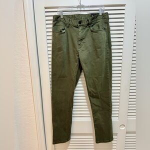 Roark Hwy 133 Standard Slim Fit Olive Jeans 34 x 32